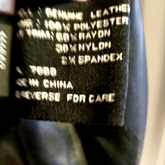 Jones New York Leather Dress Jacket Stretch Material Inside Arm Lined Woman Med - Picture 14 of 15
